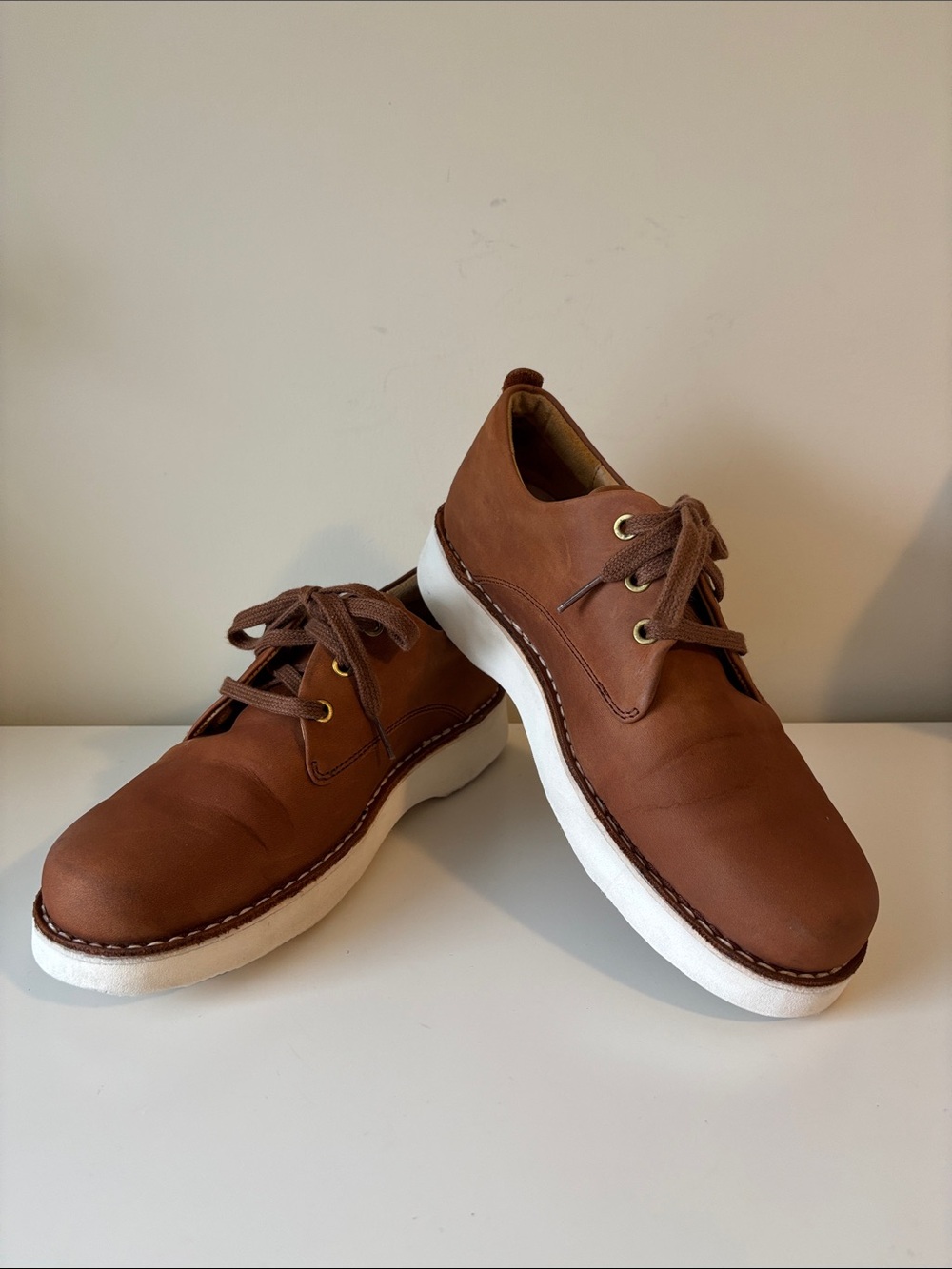 Samuel Hubbard Men's Hubbard Free Walking Shoe Tan Waxhide Leather 8 EUC